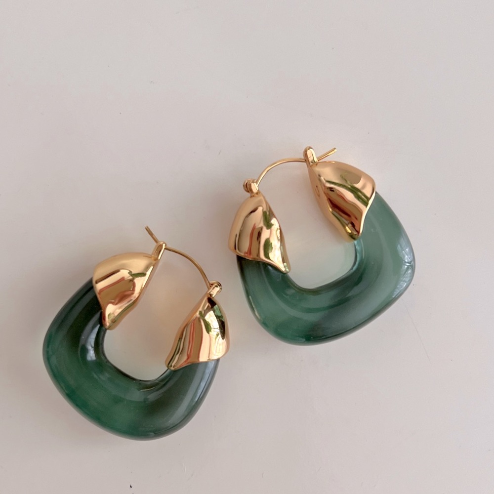 Lizzie Fortunato
Green Resin Hoop Earrings